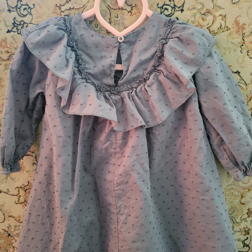 French Connection Purple Gray Dotted Dress